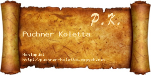 Puchner Koletta névjegykártya